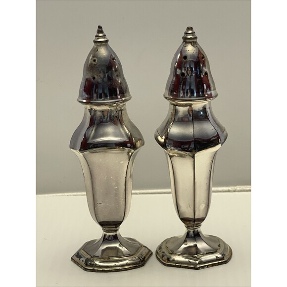 LaFrance Silver Plated Vintage Salt and Pepper Shakers #102 - Picture 1 of 5